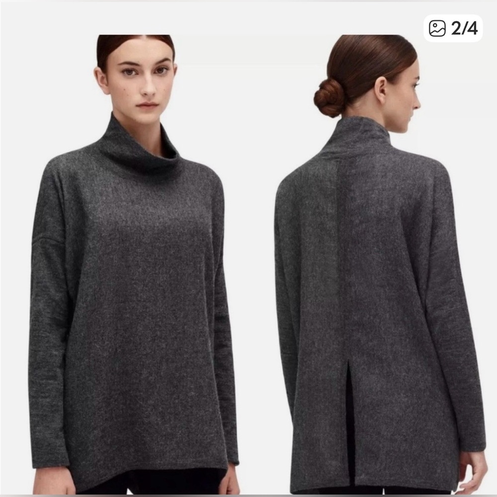Cuyana Alpaca Open Back Turtle Neck Sweater. Size SM